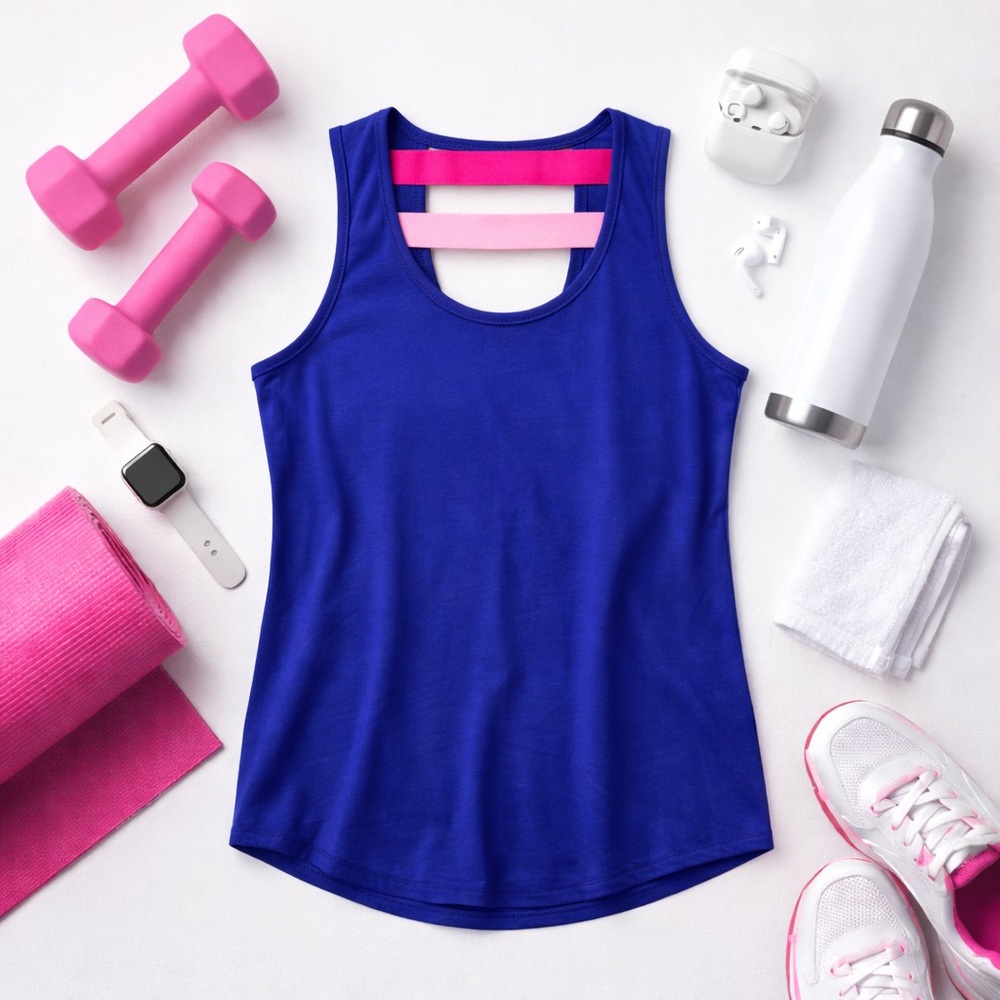 Xersion XXL Royal Blue Tank Top | Strappy Back Detail